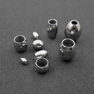 100pcs 316L Stainless Steel Oval Beads DIY Jewelry Findings