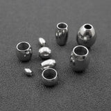 100pcs 316L Stainless Steel Oval Beads DIY Jewelry Findings