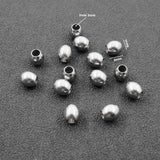 100pcs 316L Stainless Steel Oval Beads DIY Jewelry Findings