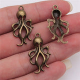 100pcs Octopus Pendant Charm for Jewelry Making Squid Pendants