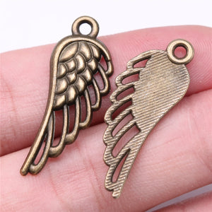 100pcs Angel Wing Charm Jewelry Making Antique Silver Bronze