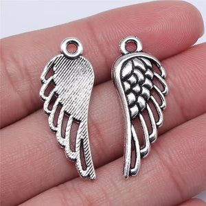 100pcs Angel Wing Charm Jewelry Making Antique Silver Bronze