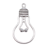 100pcs 36x19mm Retro Thread Incandescent Bulb Charm Antique Silver Light Bulb