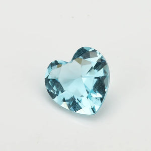 100pcs Heart Shape Loose Stone Light Seablue Glass Synthetic Gems