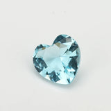 100pcs Heart Shape Loose Stone Light Seablue Glass Synthetic Gems