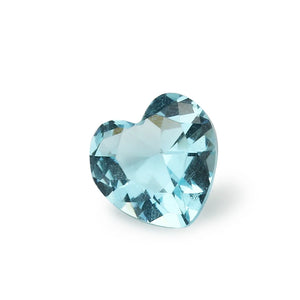 100pcs Heart Shape Loose Stone Light Seablue Glass Synthetic Gems