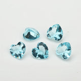 100pcs Heart Shape Loose Stone Light Seablue Glass Synthetic Gems