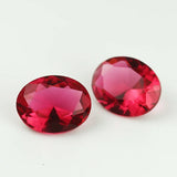 100pcs 3-10mm Oval Shape Rose Red Glass Gems for Jewelry DIY