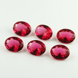 100pcs 3-10mm Oval Shape Rose Red Glass Gems for Jewelry DIY