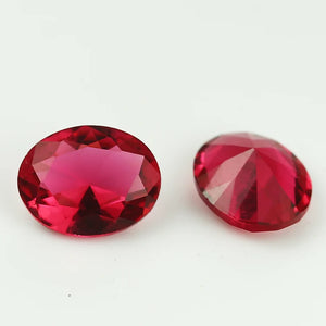 100pcs 3-10mm Oval Shape Rose Red Glass Gems for Jewelry DIY