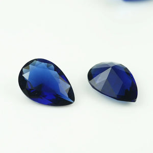 100pcs Pear Shape Glass Synthetic Gems Jewelry DIY Stone