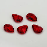 100pcs Dark Red Glass Synthetic Gems Pear Shape Loose Stone Jewelry DIY