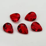 100pcs Dark Red Glass Synthetic Gems Pear Shape Loose Stone Jewelry DIY