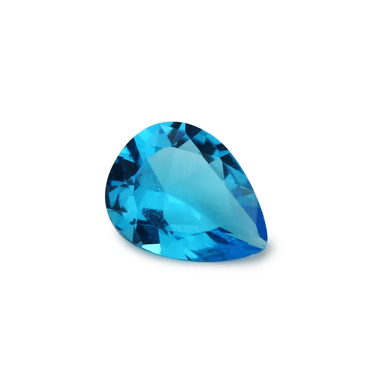 100pcs Dark Seablue Glass Synthetic Gems 3x3~10x10mm for Jewelry DIY
