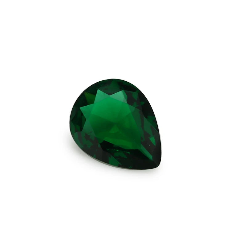 100pcs 3-10mm Green Glass Synthetic Gems for DIY Jewelry
