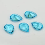 100pcs Pear Shape Light Seablue Glass Synthetic Gems 3x3~10x10mm