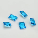 100pcs Dark Seablue Glass Synthetic Gems 3x3~10x10mm Rectangle Shape Loose Stone