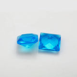 100pcs Dark Seablue Glass Synthetic Gems 3x3~10x10mm Square Loose Stone