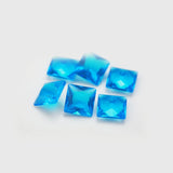 100pcs Dark Seablue Glass Synthetic Gems 3x3~10x10mm Square Loose Stone