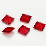 100pcs 3x3~10x10mm Red Glass Synthetic Gems for Jewelry DIY