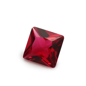 100pcs 3x3~10x10mm Square Rose Red Glass Gems DIY Jewelry Stone
