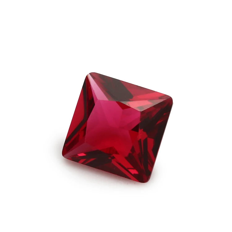 100pcs 3x3~10x10mm Square Rose Red Glass Gems DIY Jewelry Stone