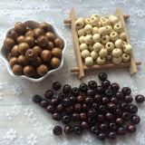 100pcs Natural Wood Beads Brown Craft Wooden Spacer Bead 4-12MM DIY Jewelry