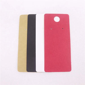 100pcs 4*9cm Kraft/Black/Hot Pink/White Paper Blank Jewelry Display Card Earring