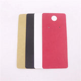 100pcs 4*9cm Kraft/Black/Hot Pink/White Paper Blank Jewelry Display Card Earring