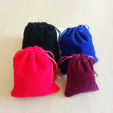 100pcs 4 Solid Velvet Bags Jewellery Pouches Gift Wedding Drawstring Bag