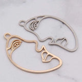 100pcs Face Drop Oil Pendant DIY Alloy Accessories