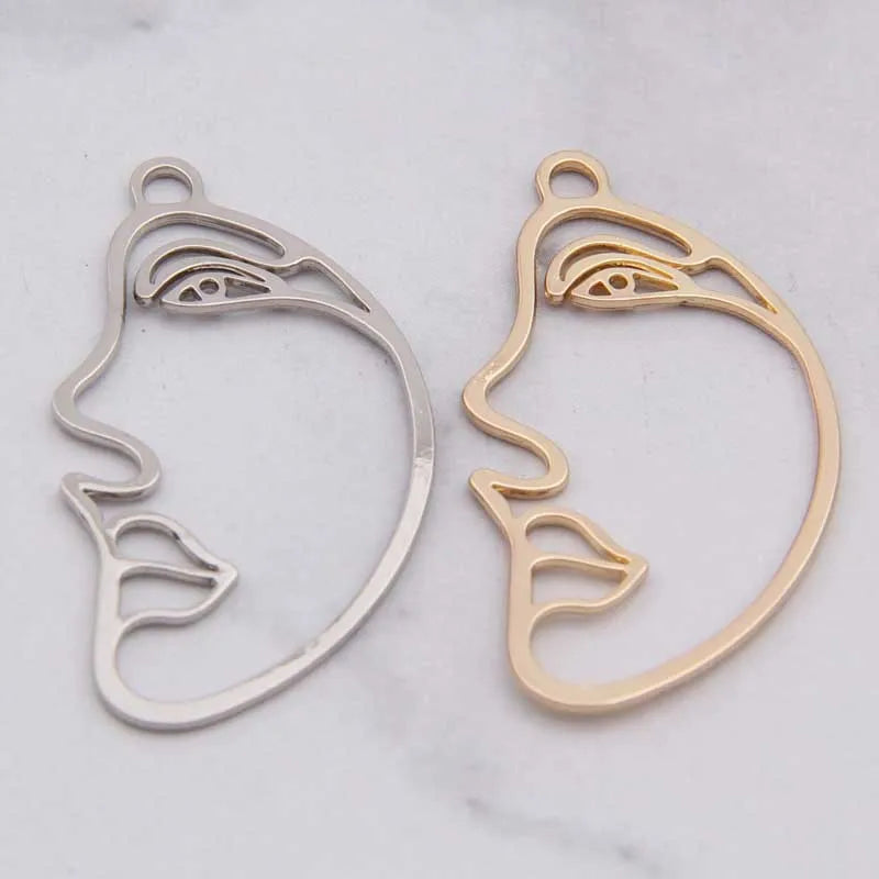 100pcs Face Drop Oil Pendant DIY Alloy Accessories