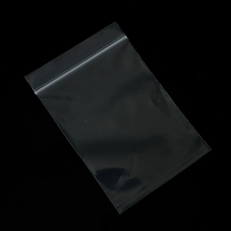 100pcs Clear Plastic Zip Lock Bags Food Storage Jewelry Packing Reclosable Zip B