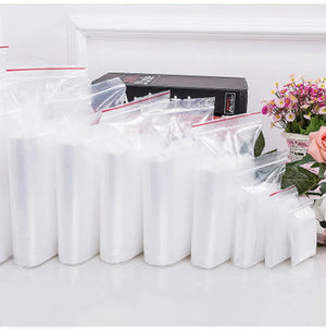 100pcs Clear Plastic Zip Lock Bags Food Storage Jewelry Packing Reclosable Zip B