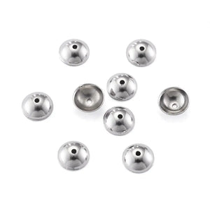 100pcs 4mm 6mm Stainless Steel Bead Caps for Jewelry Making DIY Bracelet