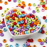 100pcs 4x7mm Colored Acrylic Spacer Beads Number Charms DIY Jewelry Making