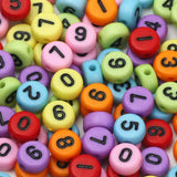 100pcs 4x7mm Colored Acrylic Spacer Beads Number Charms DIY Jewelry Making