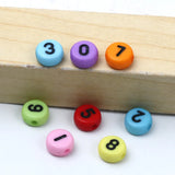 100pcs 4x7mm Colored Acrylic Spacer Beads Number Charms DIY Jewelry Making