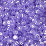 100pcs Dream Purple Letters Beads 4x7mm Round Acrylic Alphabet Spacer for DIY