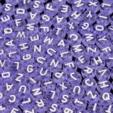 100pcs Dream Purple Letters Beads 4x7mm Round Acrylic Alphabet Spacer for DIY