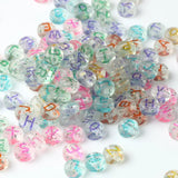 100pcs 4x7mm Transparent Letter Beads 4 Colors 26 Alphabet Spacer Beads