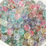 100pcs 4x7mm Transparent Letter Beads 4 Colors 26 Alphabet Spacer Beads
