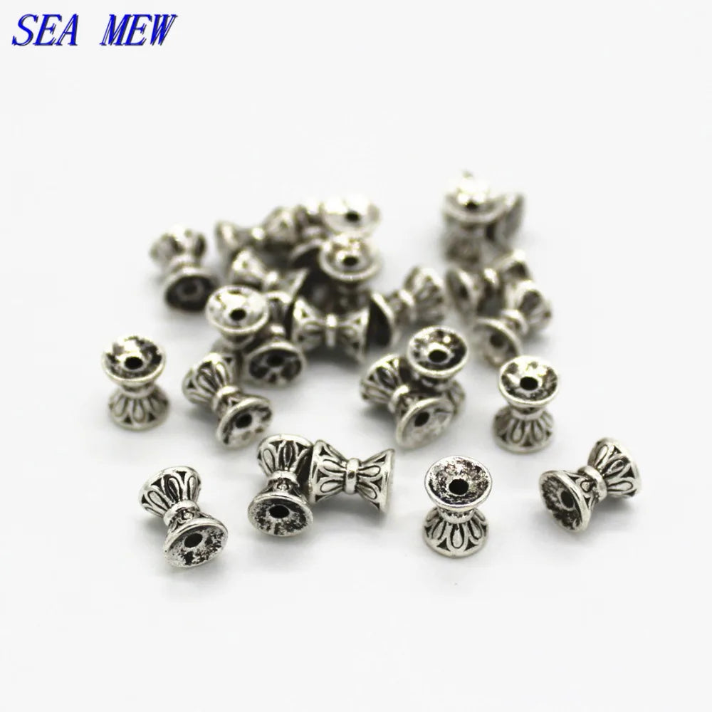 100pcs Vintage Metal Alloy Tibetan Silver Spacer Beads for Jewelry Making