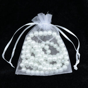 100pcs 5*7cm Sheer Organza Jewelry Bags Wedding Gift Drawstring Sachet Christmas