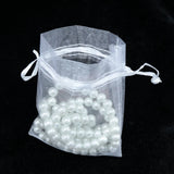 100pcs 5*7cm Sheer Organza Jewelry Bags Wedding Gift Drawstring Sachet Christmas