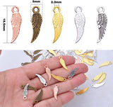 100pcs 5 Colors Angel Wing Charms for DIY Jewelry Making