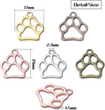 100pcs Animal Paw Charms 5 Colors DIY Jewelry Crafting