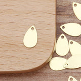 50pcs Brass Teardrop Charms 10x6mm Pendants Jewelry Making Hairwear Supply