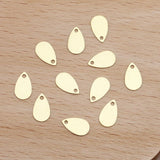 50pcs Brass Teardrop Charms 10x6mm Pendants Jewelry Making Hairwear Supply