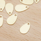 50pcs Brass Teardrop Charms 10x6mm Pendants Jewelry Making Hairwear Supply